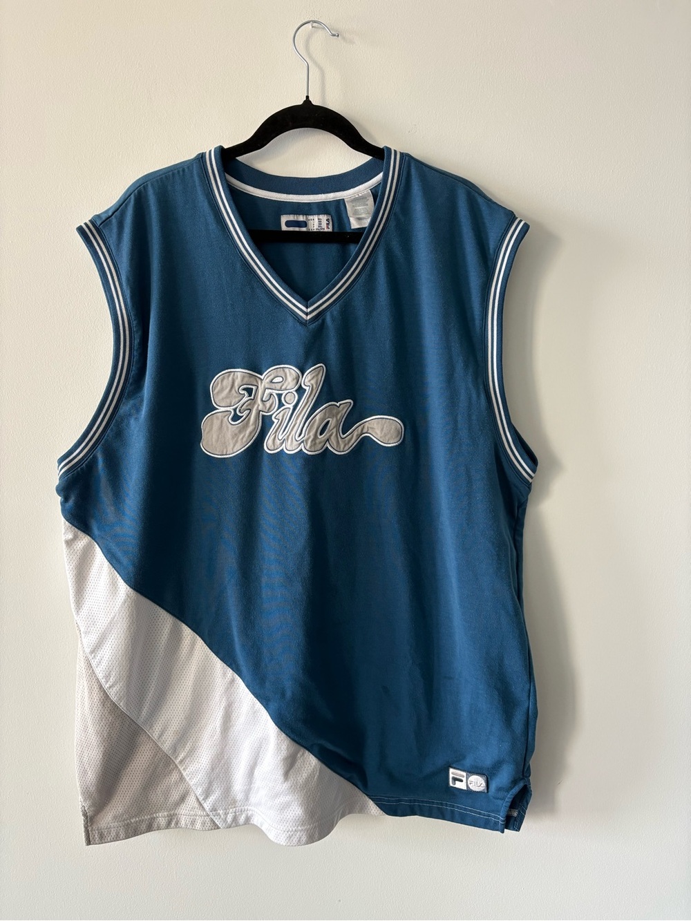 Vintage Fila Blue & White Sleeveless Basketball Jersey #73 3XL